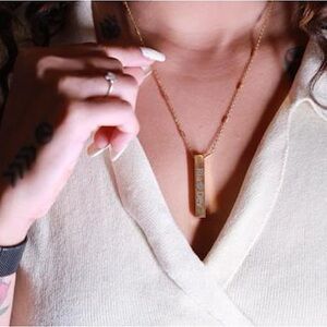 Set of Pendant Gold Tone Jewelry - Necklace, Pair of Earrings